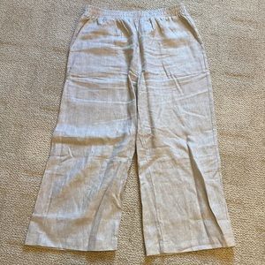 Carly Jean Los Angeles 100% Linen Wide-Leg Pants, size L